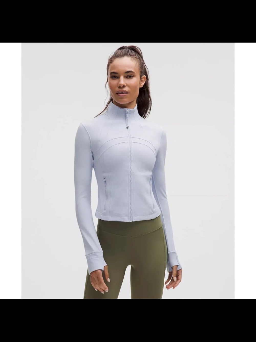 lululemon athletica Light Gray Full‑Zip Crop Jacket